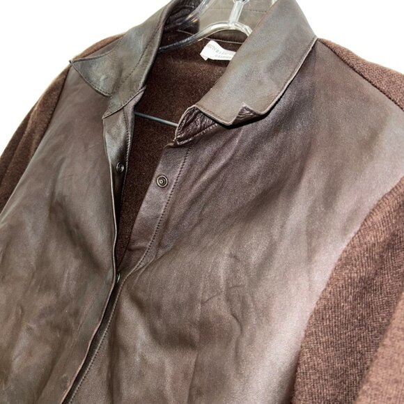 Brunello Cucinelli Chocolate Brown Cashmere leather front Cardigan sweat… - Picture 4 of 4
